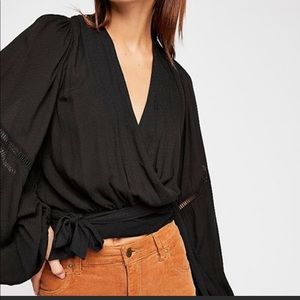 Free People Dream Girl Wrap Blouse
